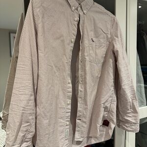 Jack Wills Men's White and Gray Striped Casual Shirt